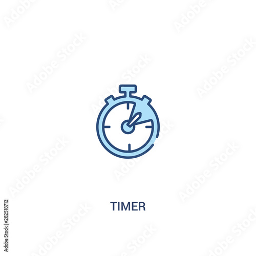 Free Download timer concept 2 colored icon. simple line element illustration. outline blue timer symbol. can be used for web and mobile ui/ux. - GFXLoad
