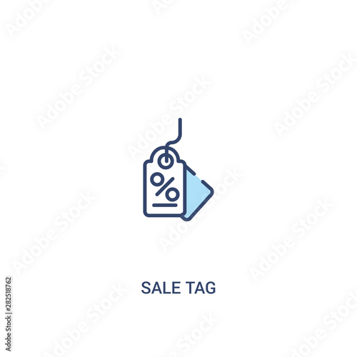 sale tag concept 2 colored icon. simple line element illustration. outline blue sale tag symbol. can be used for web and mobile ui/ux.