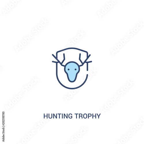 hunting trophy concept 2 colored icon. simple line element illustration. outline blue hunting trophy symbol. can be used for web and mobile ui/ux.