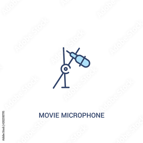 movie microphone concept 2 colored icon. simple line element illustration. outline blue movie microphone symbol. can be used for web and mobile ui/ux.