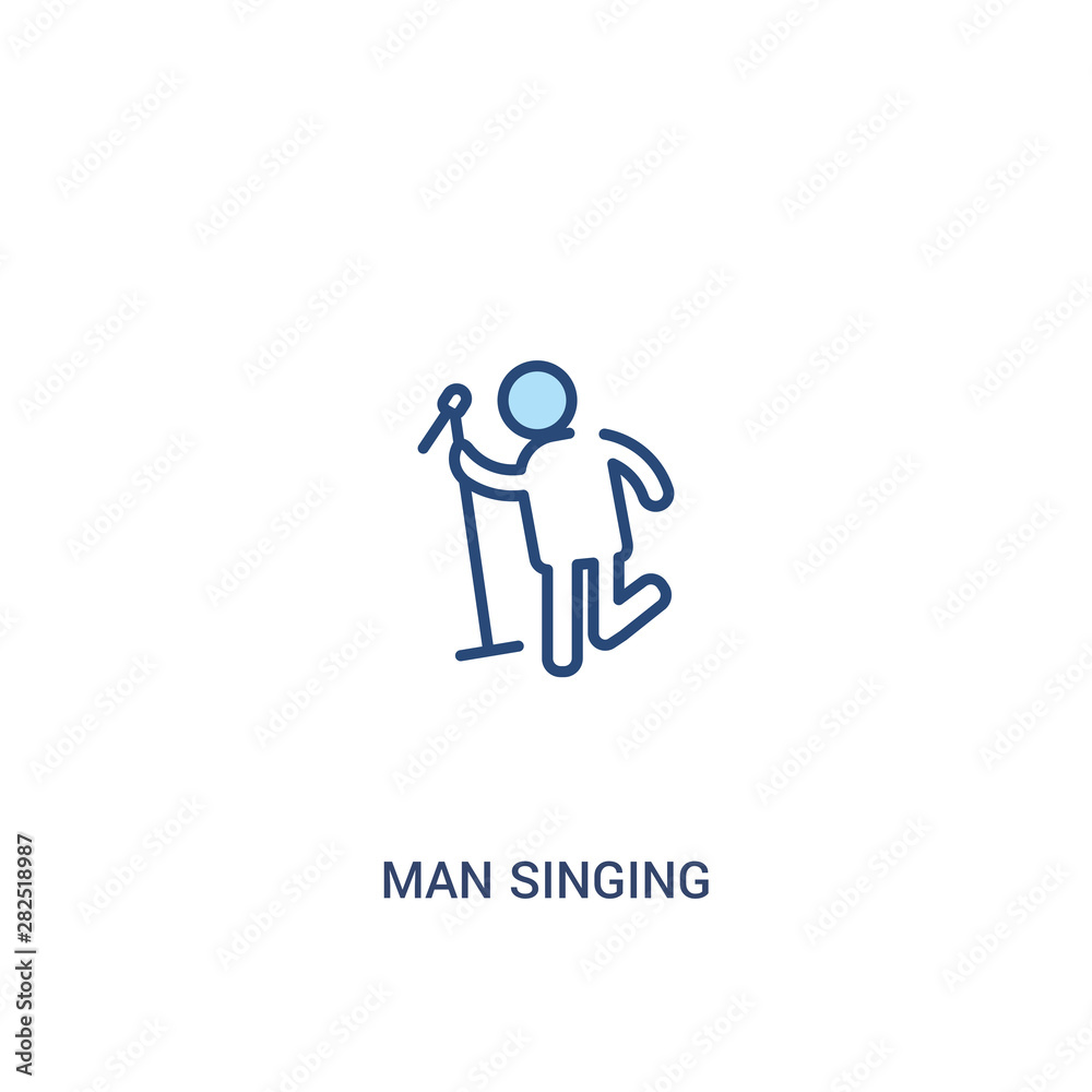 man singing concept 2 colored icon. simple line element illustration. outline blue man singing symbol. can be used for web and mobile ui/ux. man singing concept 2 colored icon. simple line element illustration. outline blue man singing symbol. can be used for web and mobile ui/ux.