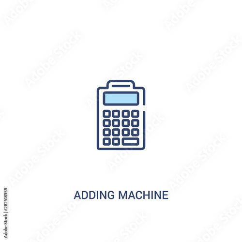 adding machine concept 2 colored icon. simple line element illustration. outline blue adding machine symbol. can be used for web and mobile ui/ux.