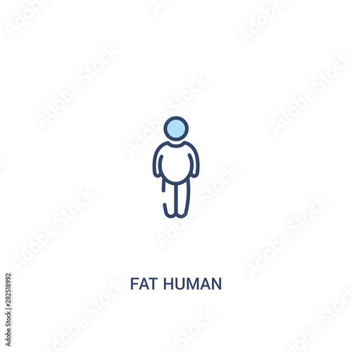 fat human concept 2 colored icon. simple line element illustration. outline blue fat human symbol. can be used for web and mobile ui/ux.