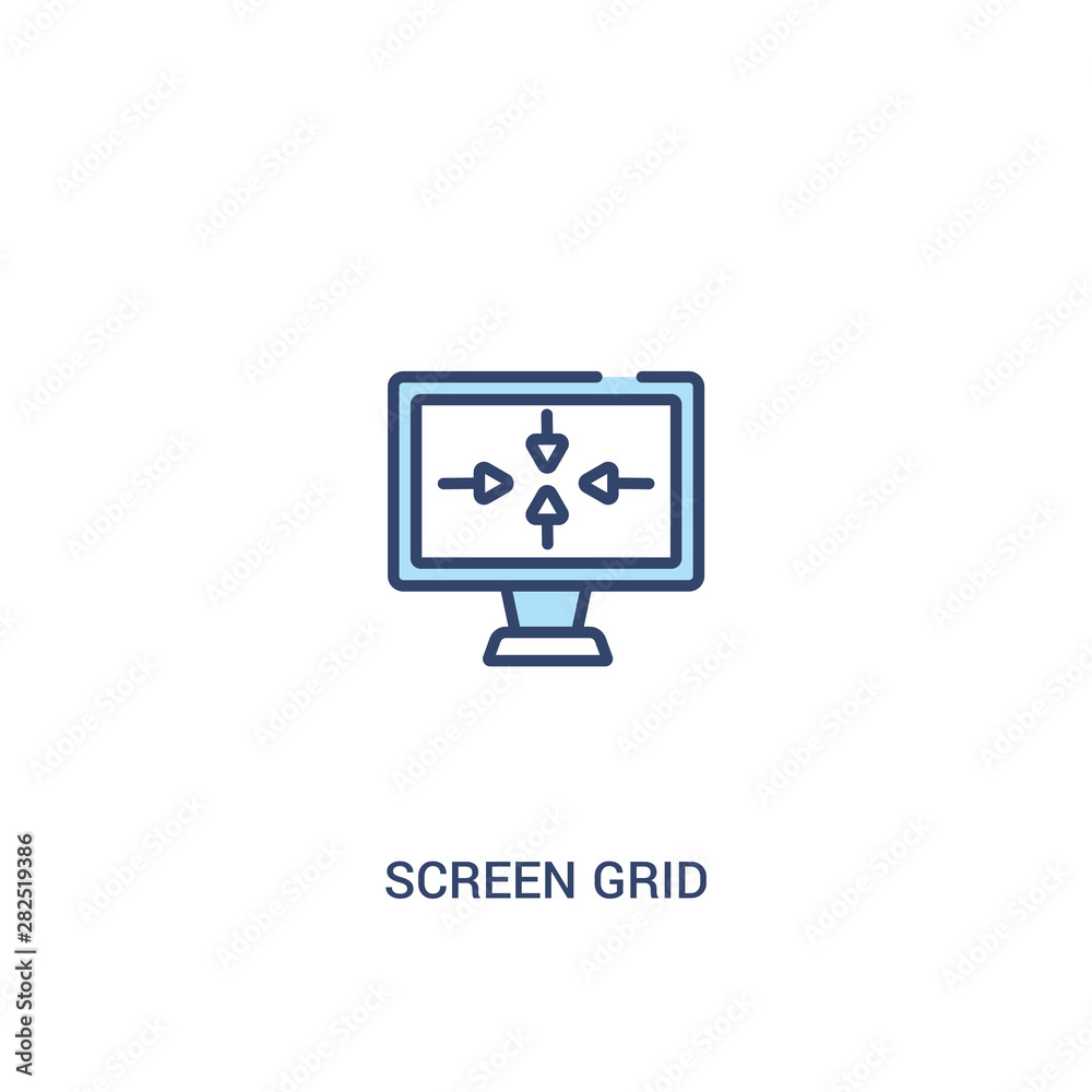 screen grid concept 2 colored icon. simple line element illustration. outline blue screen grid symbol. can be used for web and mobile ui/ux. screen grid concept 2 colored icon. simple line element illustration. outline blue screen grid symbol. can be used for web and mobile ui/ux.