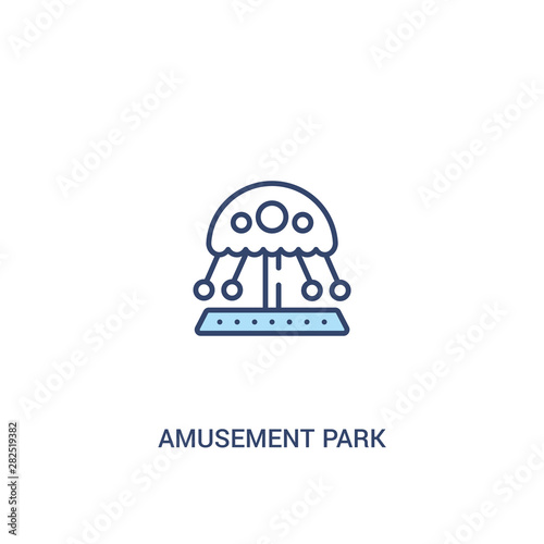amusement park concept 2 colored icon. simple line element illustration. outline blue amusement park symbol. can be used for web and mobile ui/ux.