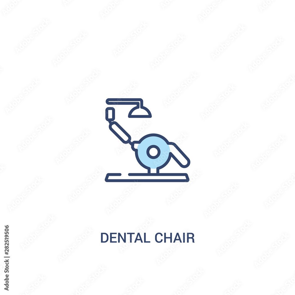 dental chair concept 2 colored icon. simple line element illustration. outline blue dental chair symbol. can be used for web and mobile ui/ux.