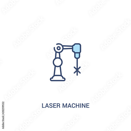 laser machine concept 2 colored icon. simple line element illustration. outline blue laser machine symbol. can be used for web and mobile ui/ux.