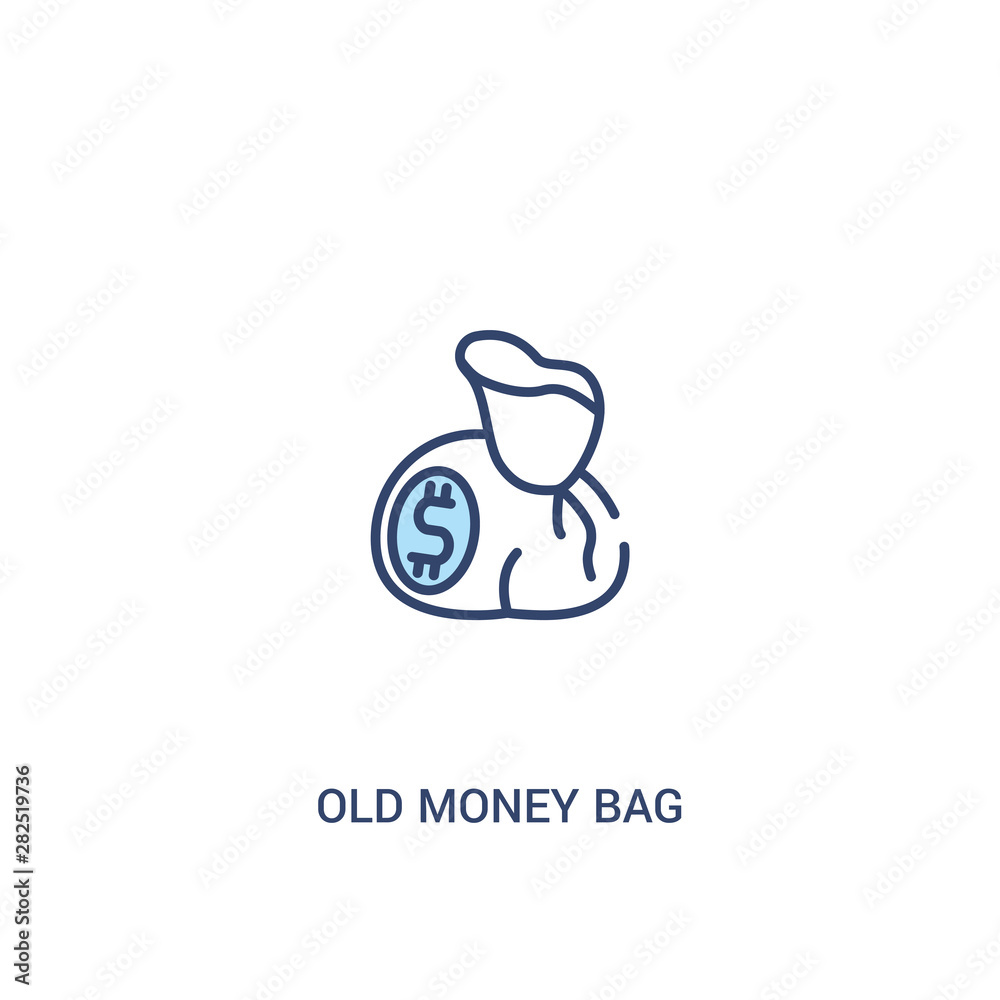 old money bag concept 2 colored icon. simple line element illustration. outline blue old money bag symbol. can be used for web and mobile ui/ux. old money bag concept 2 colored icon. simple line element illustration. outline blue old money bag symbol. can be used for web and mobile ui/ux.