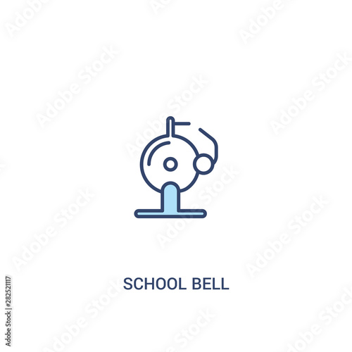 school bell concept 2 colored icon. simple line element illustration. outline blue school bell symbol. can be used for web and mobile ui/ux.