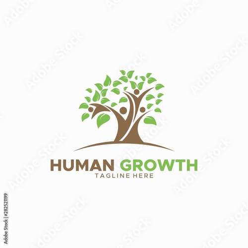 HUMAN GROWTH LOGO DESIGN UNIQUE