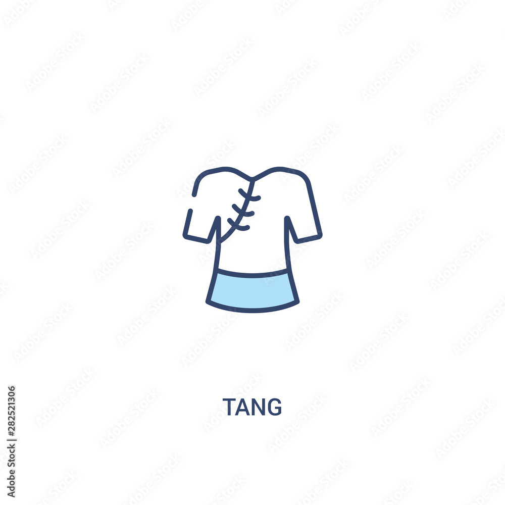 tang concept 2 colored icon. simple line element illustration. outline blue tang symbol. can be used for web and mobile ui/ux. tang concept 2 colored icon. simple line element illustration. outline blue tang symbol. can be used for web and mobile ui/ux.