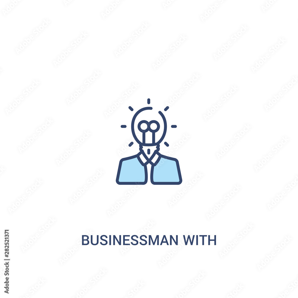 businessman with an idea concept 2 colored icon. simple line element illustration. outline blue businessman with an idea symbol. can be used for web and mobile ui/ux. businessman with an idea concept 2 colored icon. simple line element illustration. outline blue businessman with an idea symbol. can be used for web and mobile ui/ux.
