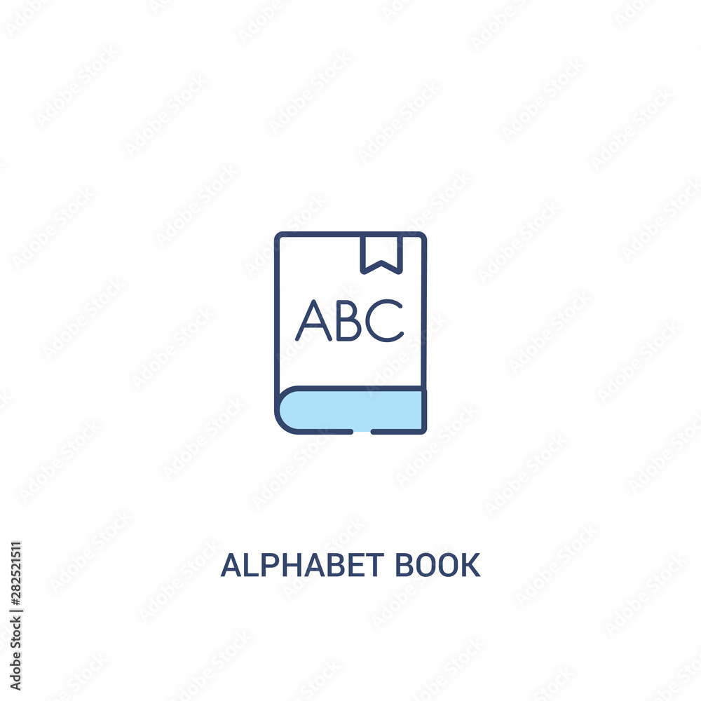 alphabet book concept 2 colored icon. simple line element illustration. outline blue alphabet book symbol. can be used for web and mobile ui/ux.