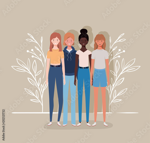young and beautiful interracial girls group characters