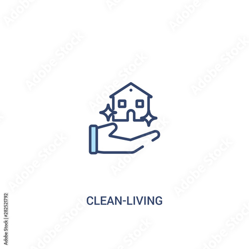 clean-living concept 2 colored icon. simple line element illustration. outline blue clean-living symbol. can be used for web and mobile ui/ux.