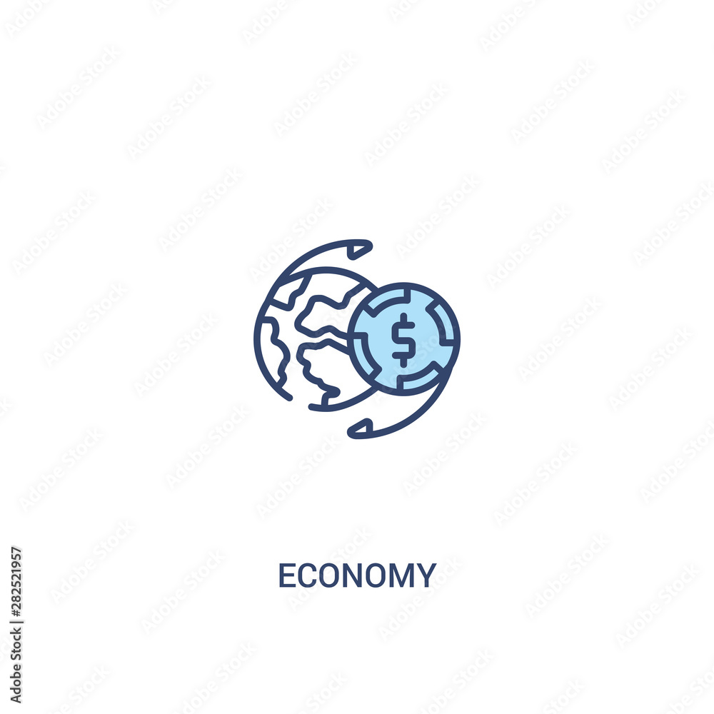 economy concept 2 colored icon. simple line element illustration. outline blue economy symbol. can be used for web and mobile ui/ux.