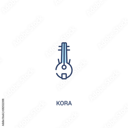 kora concept 2 colored icon. simple line element illustration. outline blue kora symbol. can be used for web and mobile ui/ux.