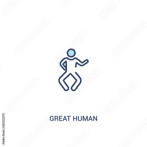 great human concept 2 colored icon. simple line element illustration. outline blue great human symbol. can be used for web and mobile ui/ux.