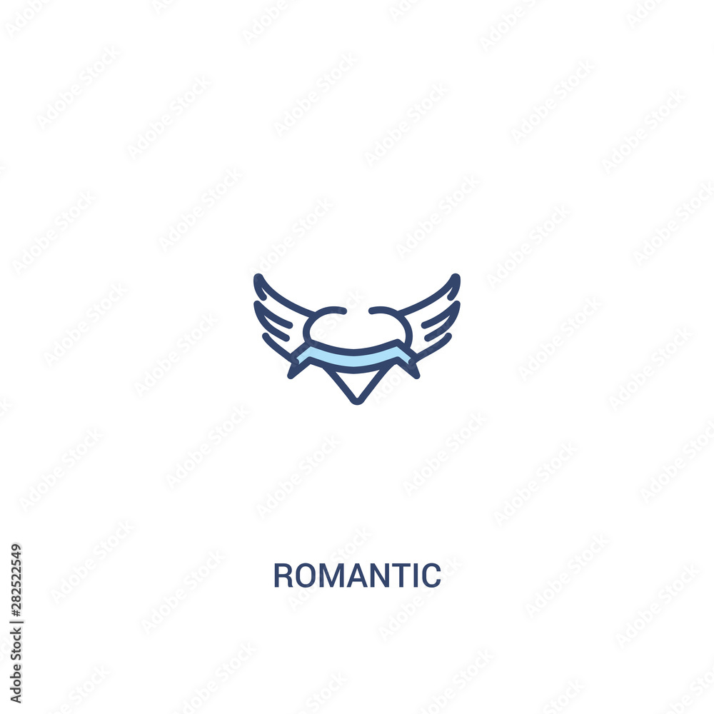 romantic concept 2 colored icon. simple line element illustration. outline blue romantic symbol. can be used for web and mobile ui/ux.