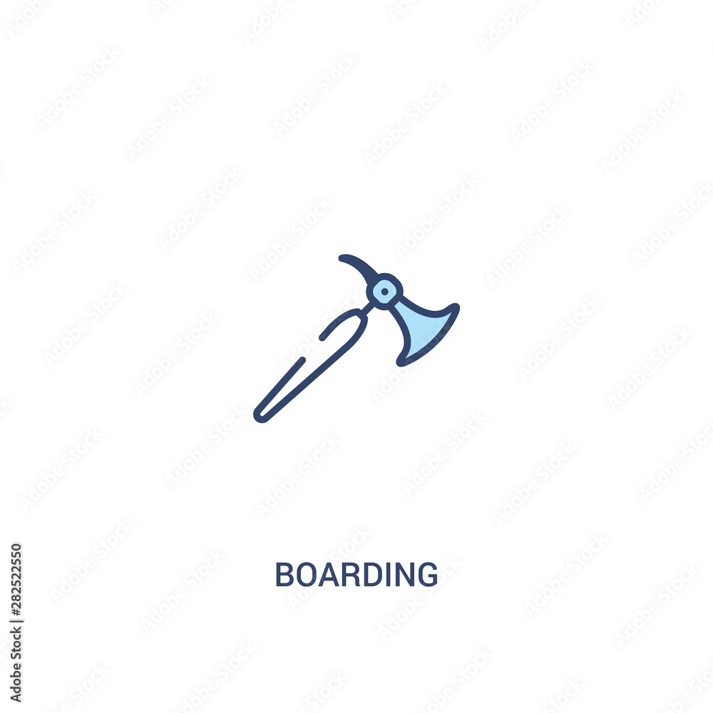 boarding concept 2 colored icon. simple line element illustration. outline blue boarding symbol. can be used for web and mobile ui/ux.