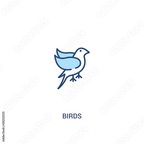 birds concept 2 colored icon. simple line element illustration. outline blue birds symbol. can be used for web and mobile ui/ux.