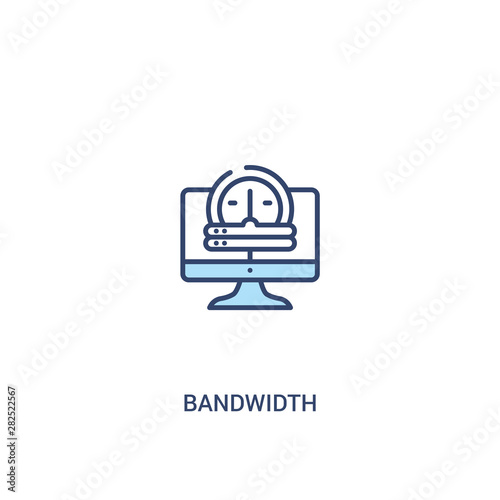 bandwidth concept 2 colored icon. simple line element illustration. outline blue bandwidth symbol. can be used for web and mobile ui/ux. photo