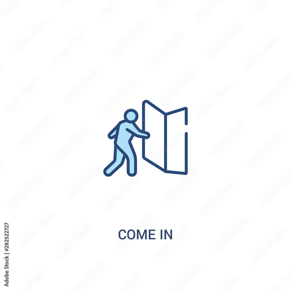 come in concept 2 colored icon. simple line element illustration. outline blue come in symbol. can be used for web and mobile ui/ux. come in concept 2 colored icon. simple line element illustration. outline blue come in symbol. can be used for web and mobile ui/ux.