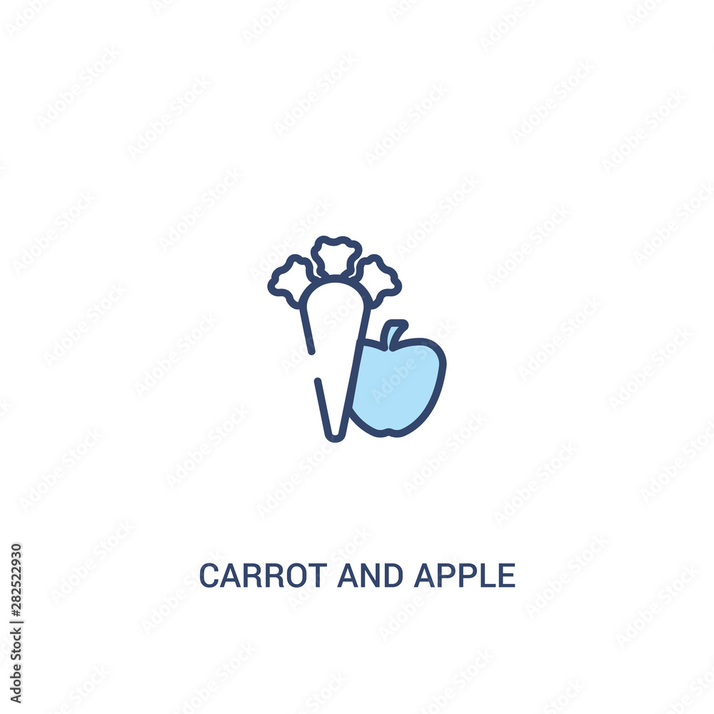 carrot and apple concept 2 colored icon. simple line element illustration. outline blue carrot and apple symbol. can be used for web and mobile ui/ux. carrot and apple concept 2 colored icon. simple line element illustration. outline blue carrot and apple symbol. can be used for web and mobile ui/ux.