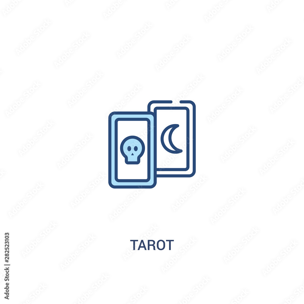 tarot concept 2 colored icon. simple line element illustration. outline blue tarot symbol. can be used for web and mobile ui/ux. tarot concept 2 colored icon. simple line element illustration. outline blue tarot symbol. can be used for web and mobile ui/ux.