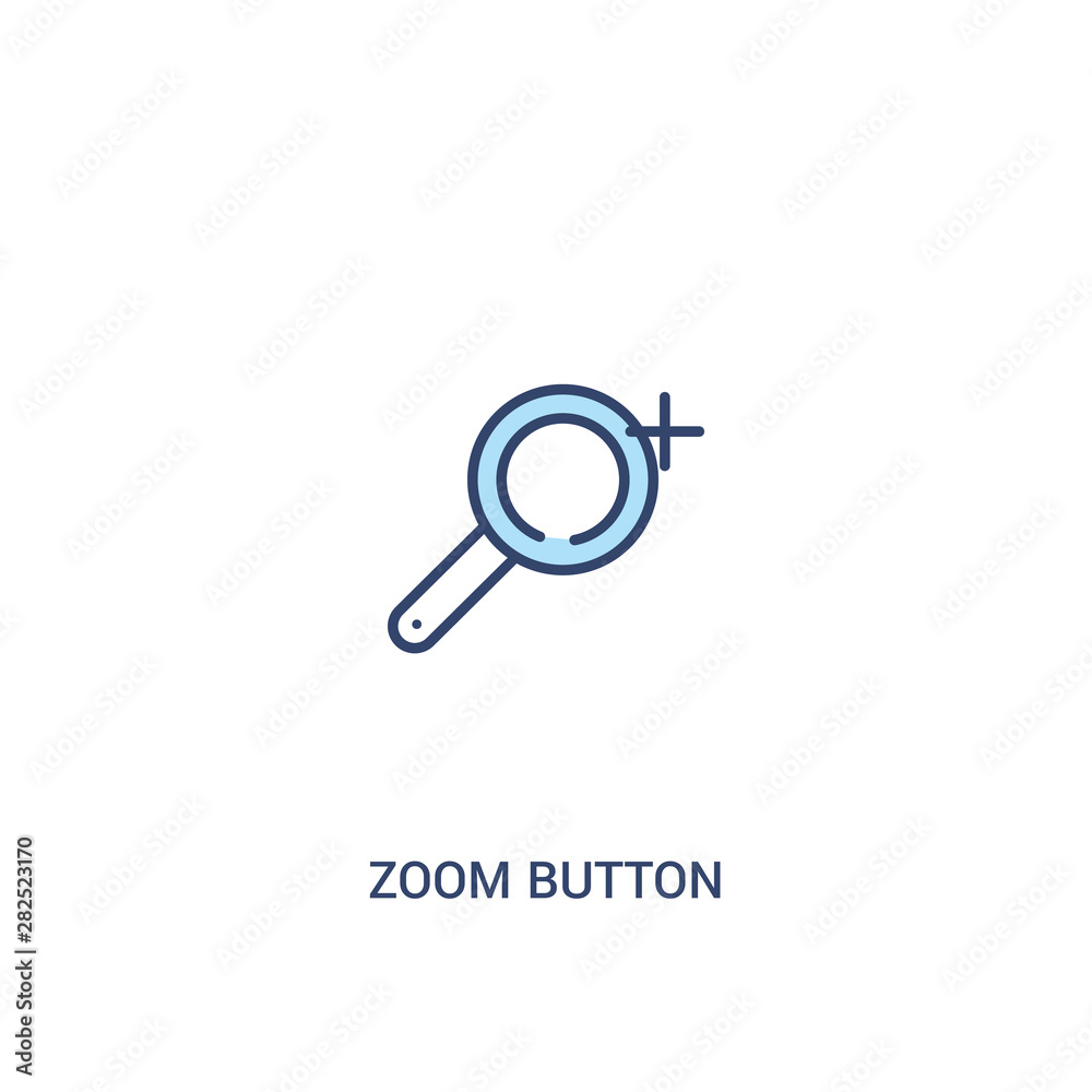 zoom button concept 2 colored icon. simple line element illustration. outline blue zoom button symbol. can be used for web and mobile ui/ux. zoom button concept 2 colored icon. simple line element illustration. outline blue zoom button symbol. can be used for web and mobile ui/ux.