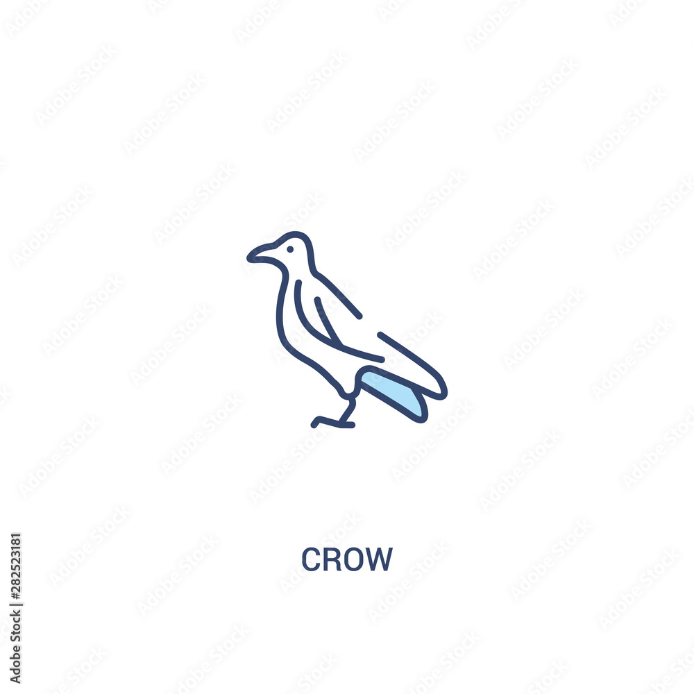 crow concept 2 colored icon. simple line element illustration. outline blue crow symbol. can be used for web and mobile ui/ux. crow concept 2 colored icon. simple line element illustration. outline blue crow symbol. can be used for web and mobile ui/ux.