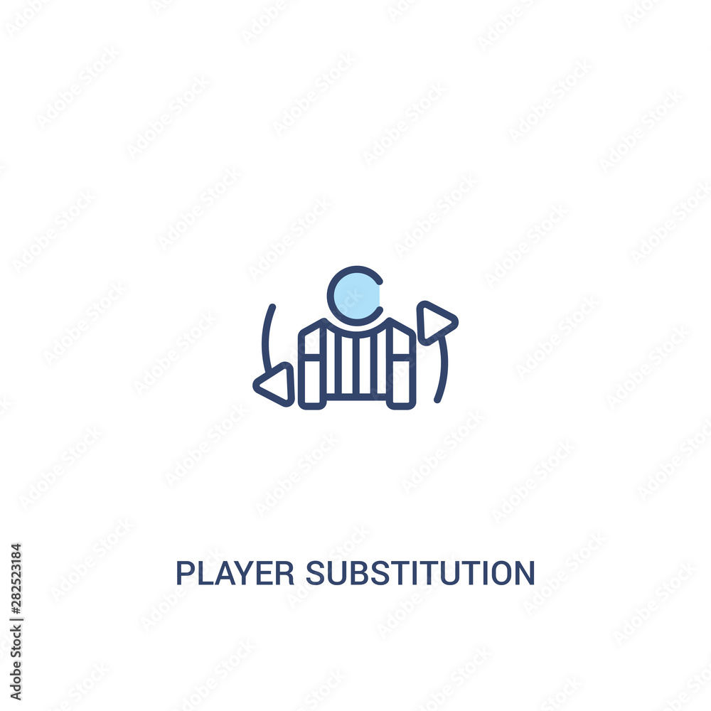 player substitution concept 2 colored icon. simple line element illustration. outline blue player substitution symbol. can be used for web and mobile ui/ux. player substitution concept 2 colored icon. simple line element illustration. outline blue player substitution symbol. can be used for web and mobile ui/ux.