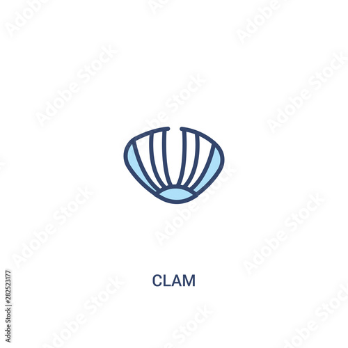 clam concept 2 colored icon. simple line element illustration. outline blue clam symbol. can be used for web and mobile ui/ux.