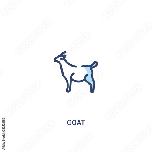 goat concept 2 colored icon. simple line element illustration. outline blue goat symbol. can be used for web and mobile ui ux.