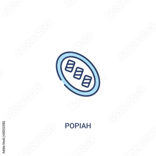 popiah concept 2 colored icon. simple line element illustration. outline blue popiah symbol. can be used for web and mobile ui/ux.