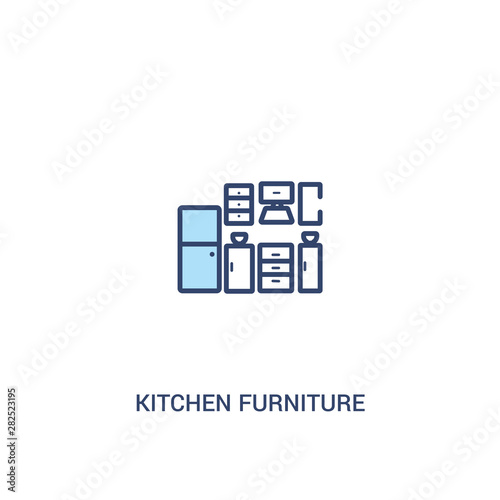 kitchen furniture concept 2 colored icon. simple line element illustration. outline blue kitchen furniture symbol. can be used for web and mobile ui ux.