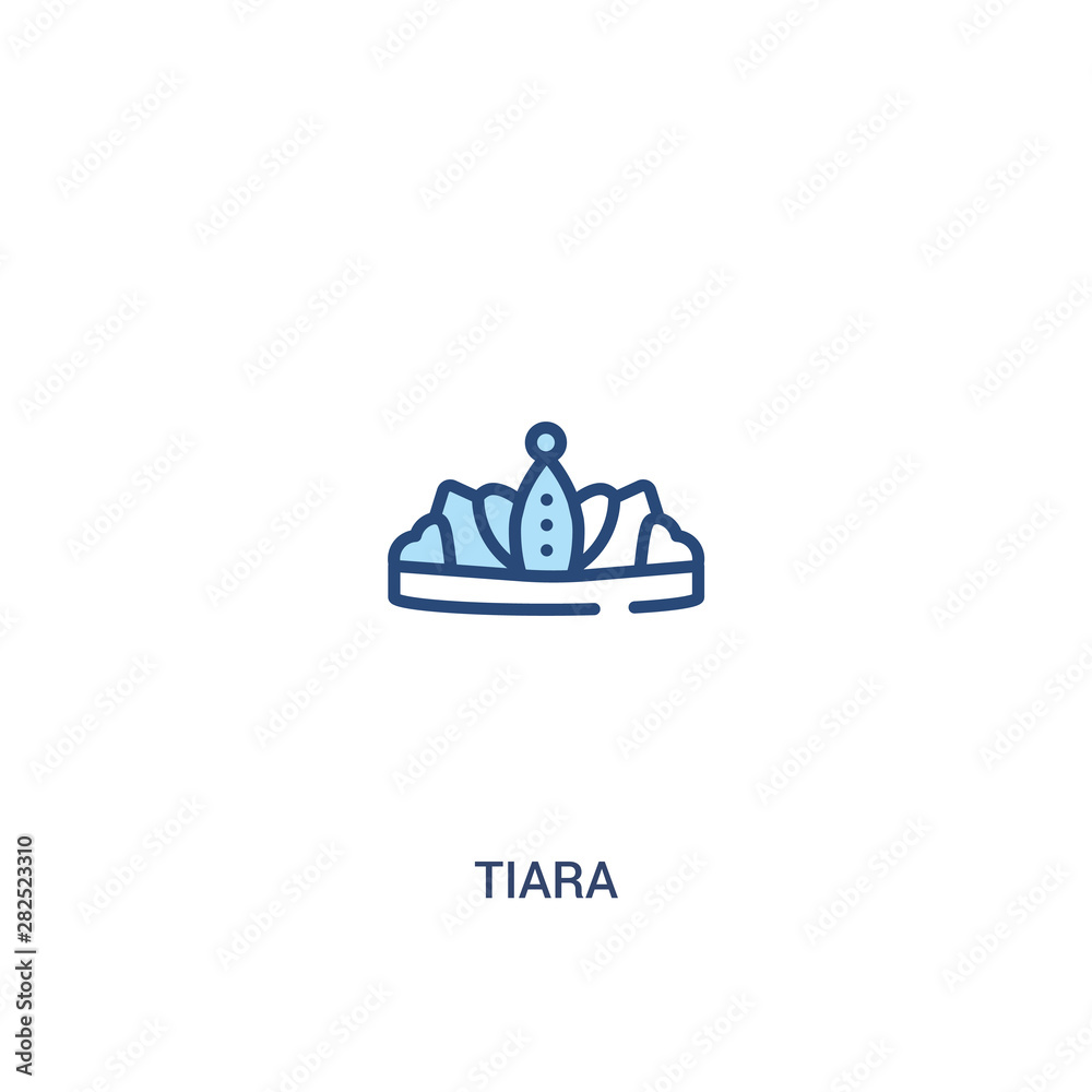 tiara concept 2 colored icon. simple line element illustration. outline blue tiara symbol. can be used for web and mobile ui/ux.