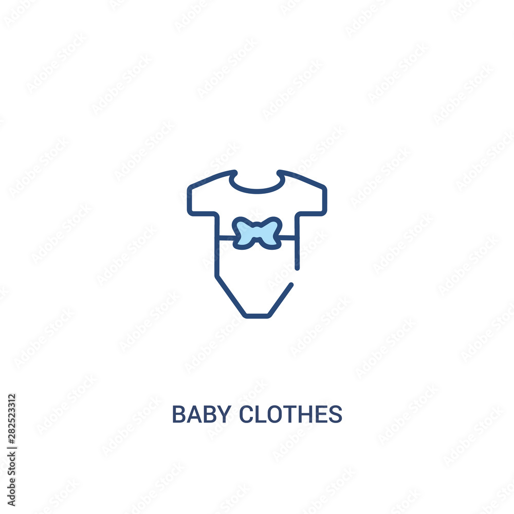 baby clothes concept 2 colored icon. simple line element illustration. outline blue baby clothes symbol. can be used for web and mobile ui/ux.