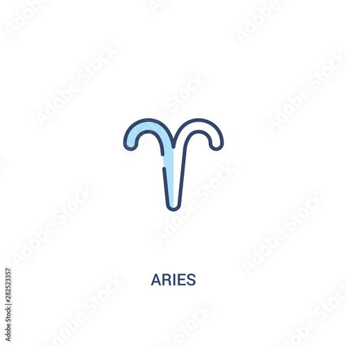 aries concept 2 colored icon. simple line element illustration. outline blue aries symbol. can be used for web and mobile ui/ux.