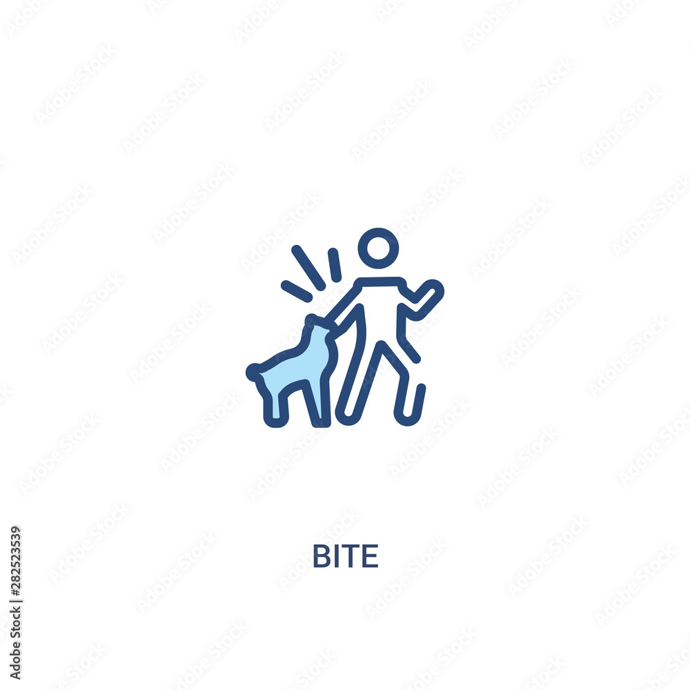 bite concept 2 colored icon. simple line element illustration. outline blue bite symbol. can be used for web and mobile ui/ux. bite concept 2 colored icon. simple line element illustration. outline blue bite symbol. can be used for web and mobile ui/ux.