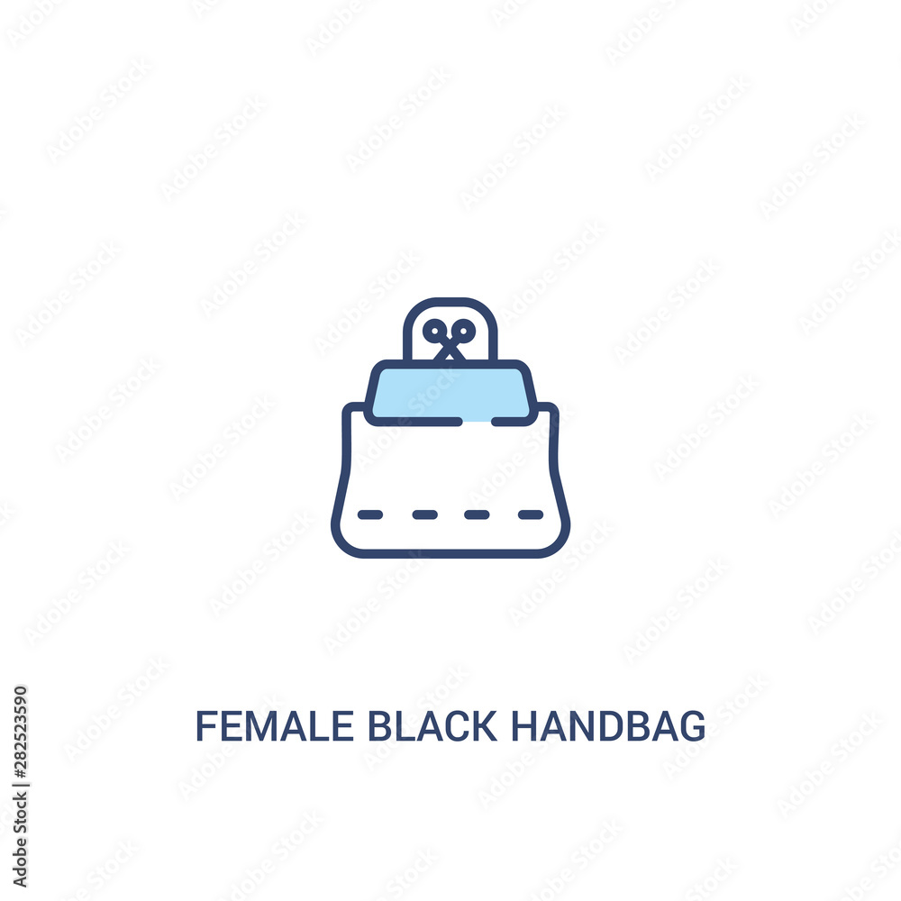 female black handbag concept 2 colored icon. simple line element illustration. outline blue female black handbag symbol. can be used for web and mobile ui/ux. female black handbag concept 2 colored icon. simple line element illustration. outline blue female black handbag symbol. can be used for web and mobile ui/ux.