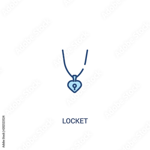 locket concept 2 colored icon. simple line element illustration. outline blue locket symbol. can be used for web and mobile ui/ux.