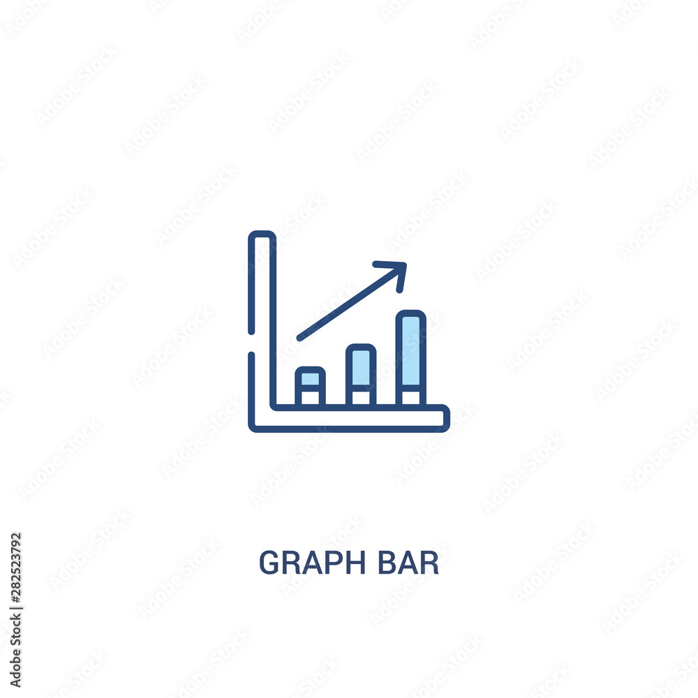 graph bar concept 2 colored icon. simple line element illustration. outline blue graph bar symbol. can be used for web and mobile ui/ux.