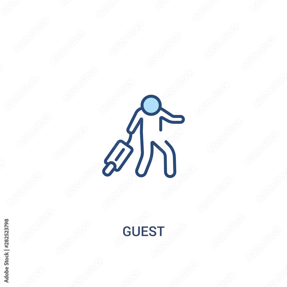 guest concept 2 colored icon. simple line element illustration. outline blue guest symbol. can be used for web and mobile ui/ux. guest concept 2 colored icon. simple line element illustration. outline blue guest symbol. can be used for web and mobile ui/ux.