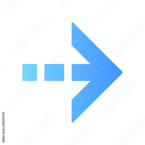 Free Download Blue arrow with dotted dash line flat design long shadow color icon. East direction. Arrow indicating rightward. Next, forward. Navigation pointer, indicator sign. Vector silhouette illustration - GFXLoad