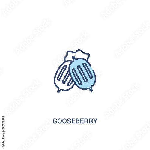 gooseberry concept 2 colored icon. simple line element illustration. outline blue gooseberry symbol. can be used for web and mobile ui ux.