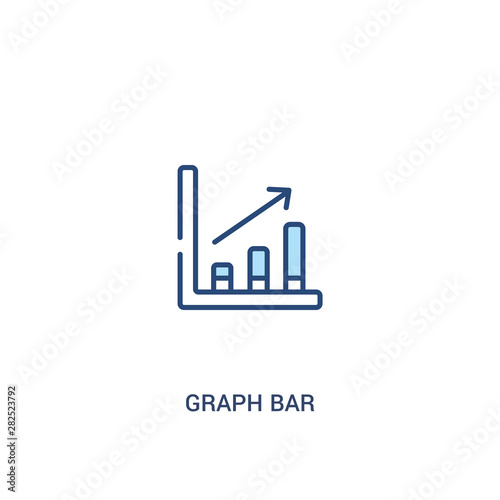 graph bar concept 2 colored icon. simple line element illustration. outline blue graph bar symbol. can be used for web and mobile ui ux.