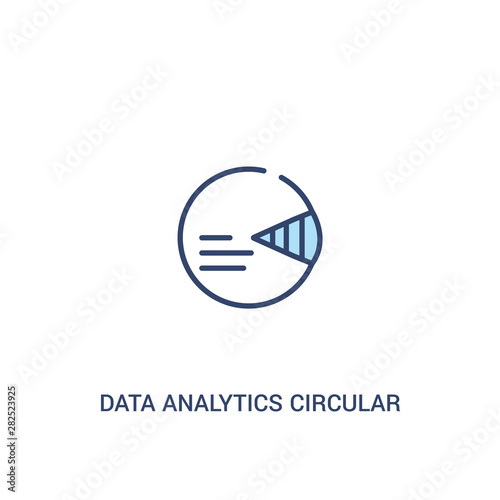 data analytics circular concept 2 colored icon. simple line element illustration. outline blue data analytics circular symbol. can be used for web and mobile ui ux.