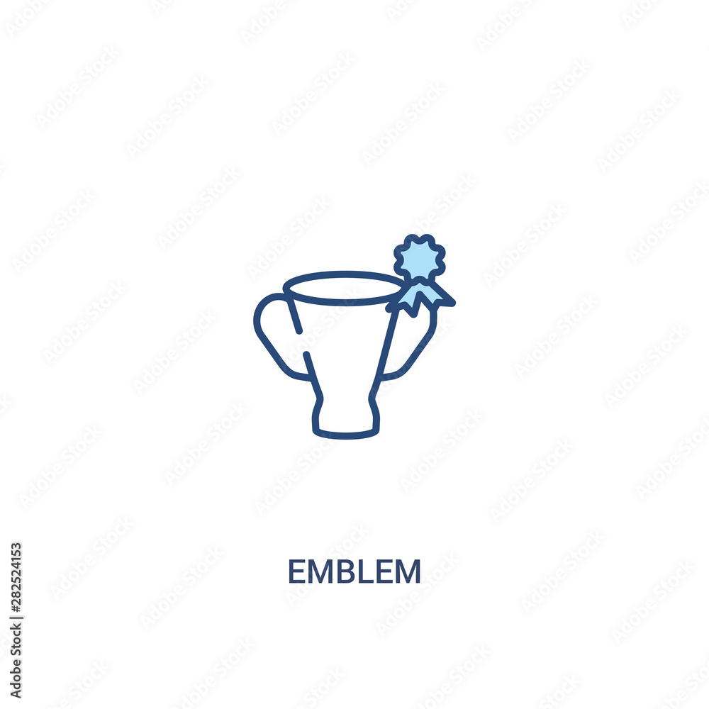 emblem concept 2 colored icon. simple line element illustration. outline blue emblem symbol. can be used for web and mobile ui/ux.