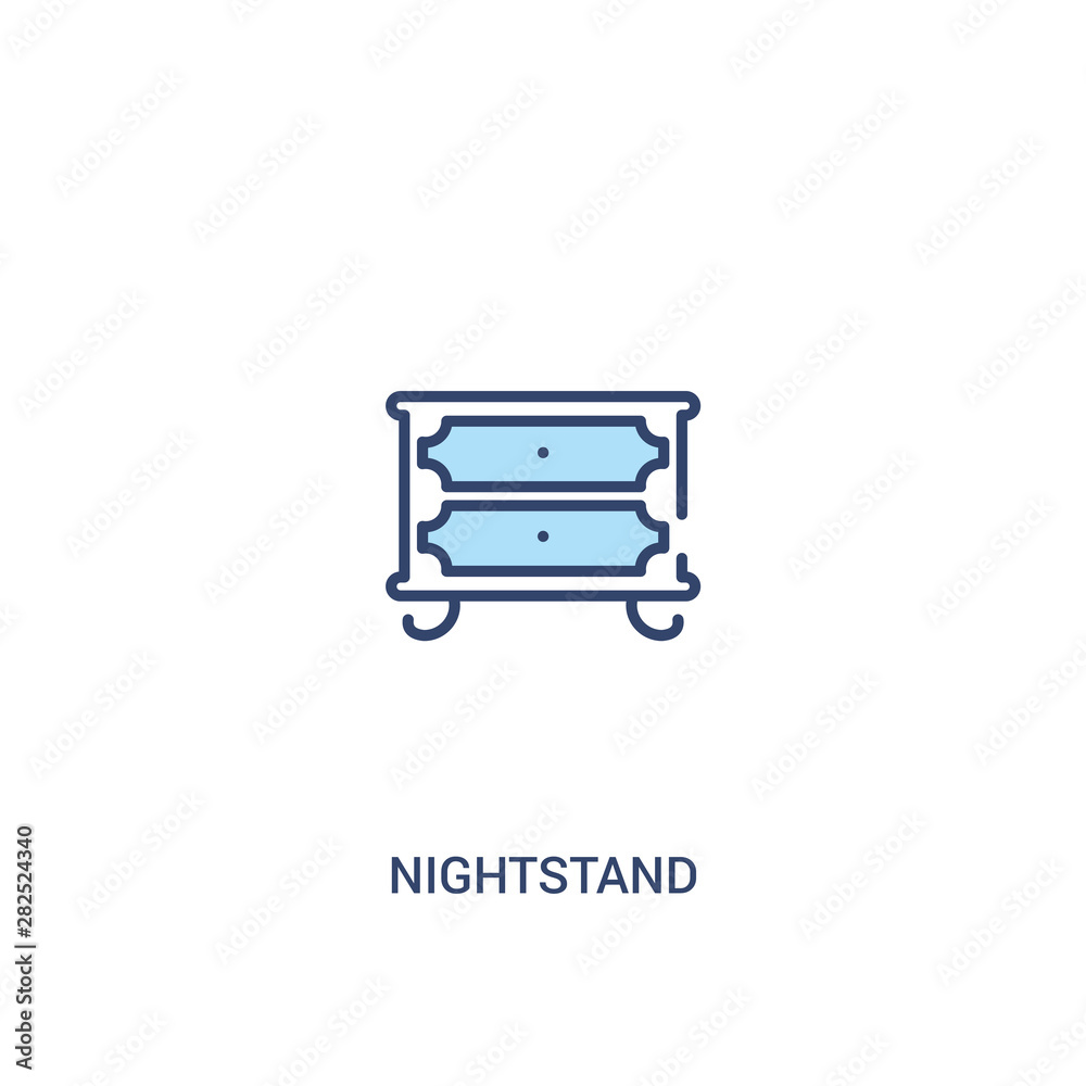 nightstand concept 2 colored icon. simple line element illustration. outline blue nightstand symbol. can be used for web and mobile ui/ux. nightstand concept 2 colored icon. simple line element illustration. outline blue nightstand symbol. can be used for web and mobile ui/ux.